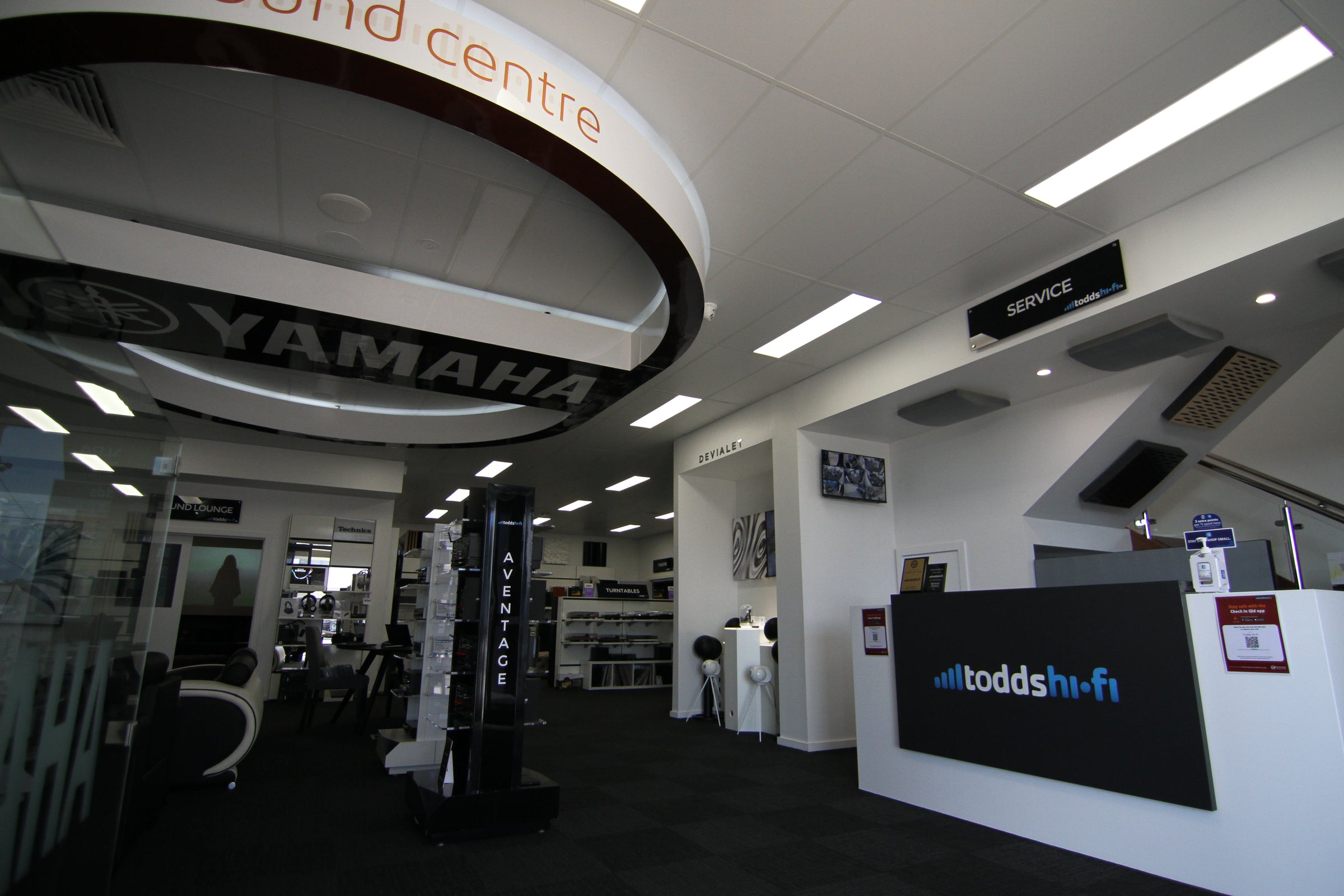 A Todds Hi Fi audio sound system setup at our store in Daisy Hill Brisbane