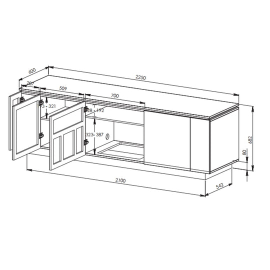 Tauris Hollywood 2250DO Entertainment Unit - Dark Oak