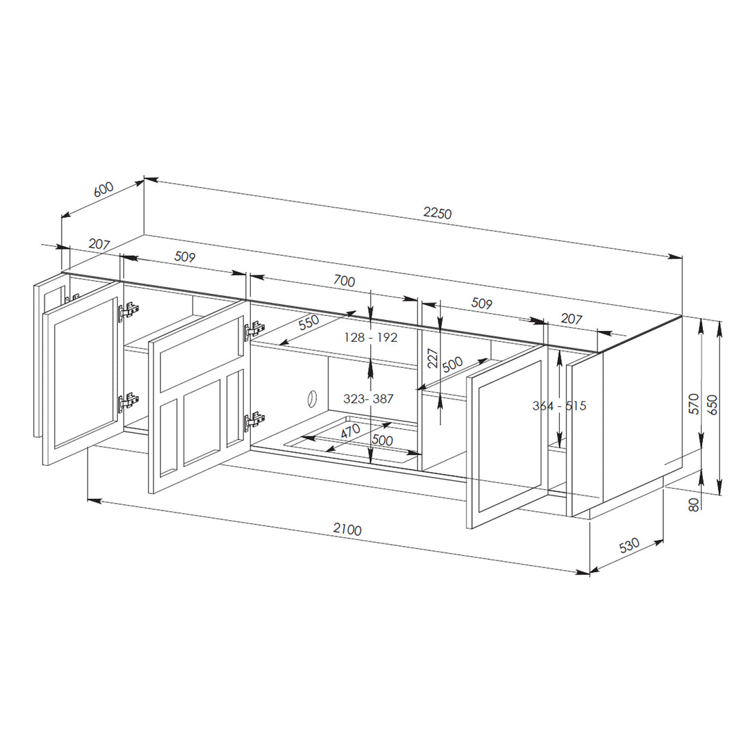 Tauris Platinum 2250 Entertainment Unit - Black