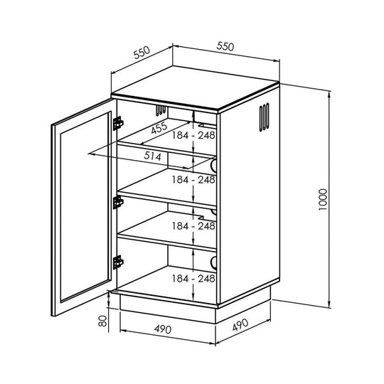 Titan HiFi - 4 Shelf HiFi Cabinet