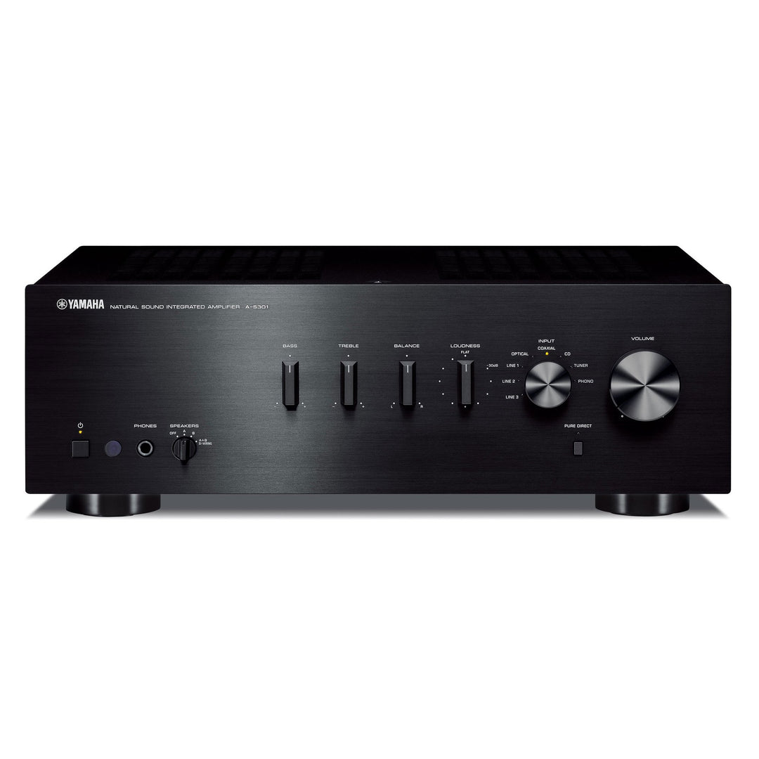 A Yamaha A-S301 Stereo Amplifier in Black from Todds Hi Fi