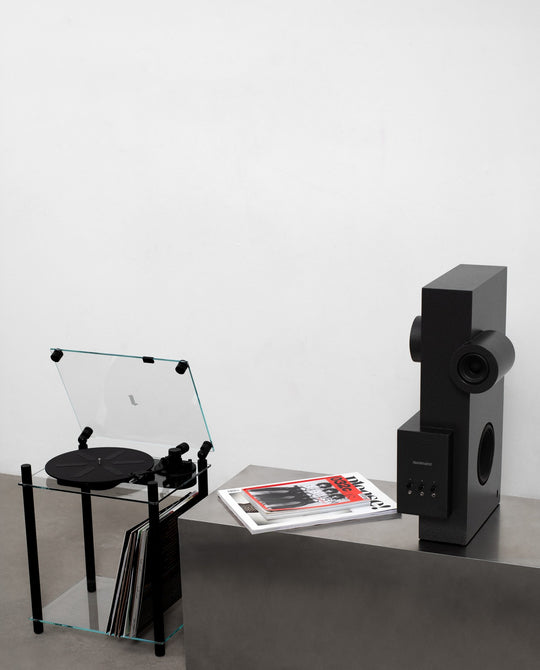Transparent Brutalist Speaker