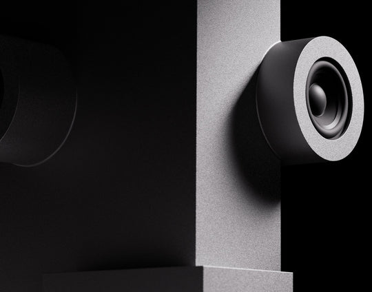 Transparent Brutalist Speaker