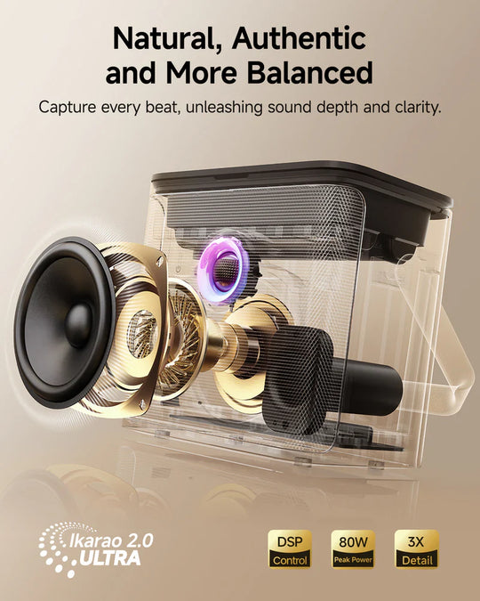 Ikarao Shell S3 HD Portable 80W Karaoke Speakers with 7” Lyrics Display and HDMI