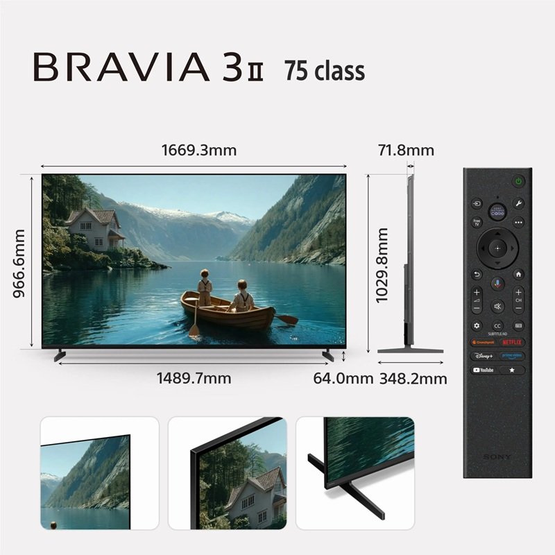 SONY BRAVIA 3 II 75" XR HDR LED 4K SMART TV
