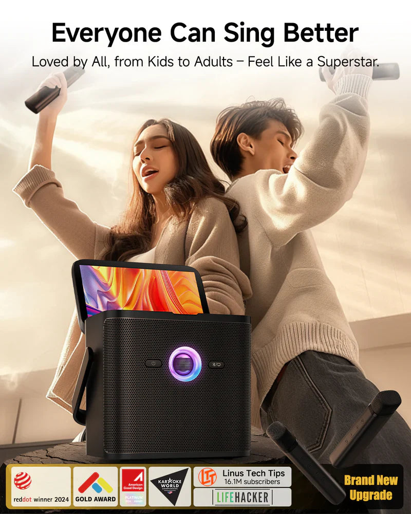 Ikarao Shell S3 HD Portable 80W Karaoke Speakers with 7” Lyrics Display and HDMI