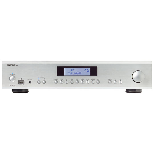 The Rotel A14 MKII Stereo Integrated Amplifier in Silver from Todds Hi Fi