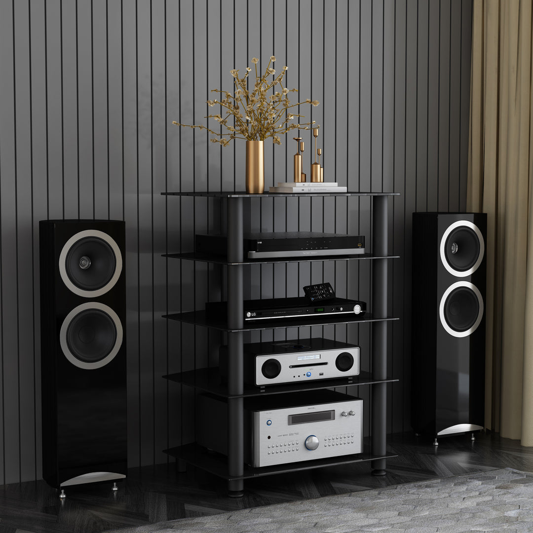 Tauris Ace Hi-Fi 5 Tier Shelf - Black