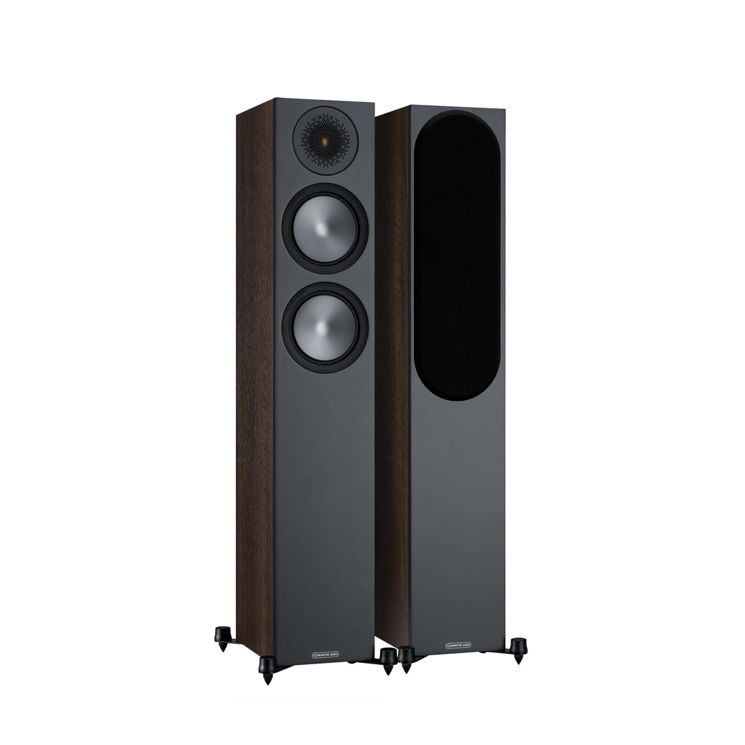 The Monitor Audio Monitor 200 Floorstanding Speakers in Walnut from Todds Hi Fi
