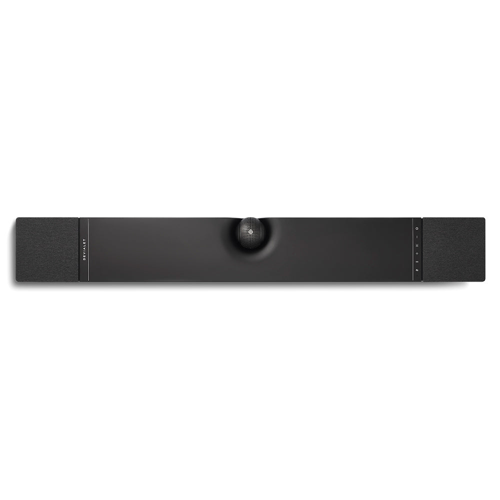 The DEVIALET Dione Soundbar with Dolby ATMOS in black from Todds Hi Fi