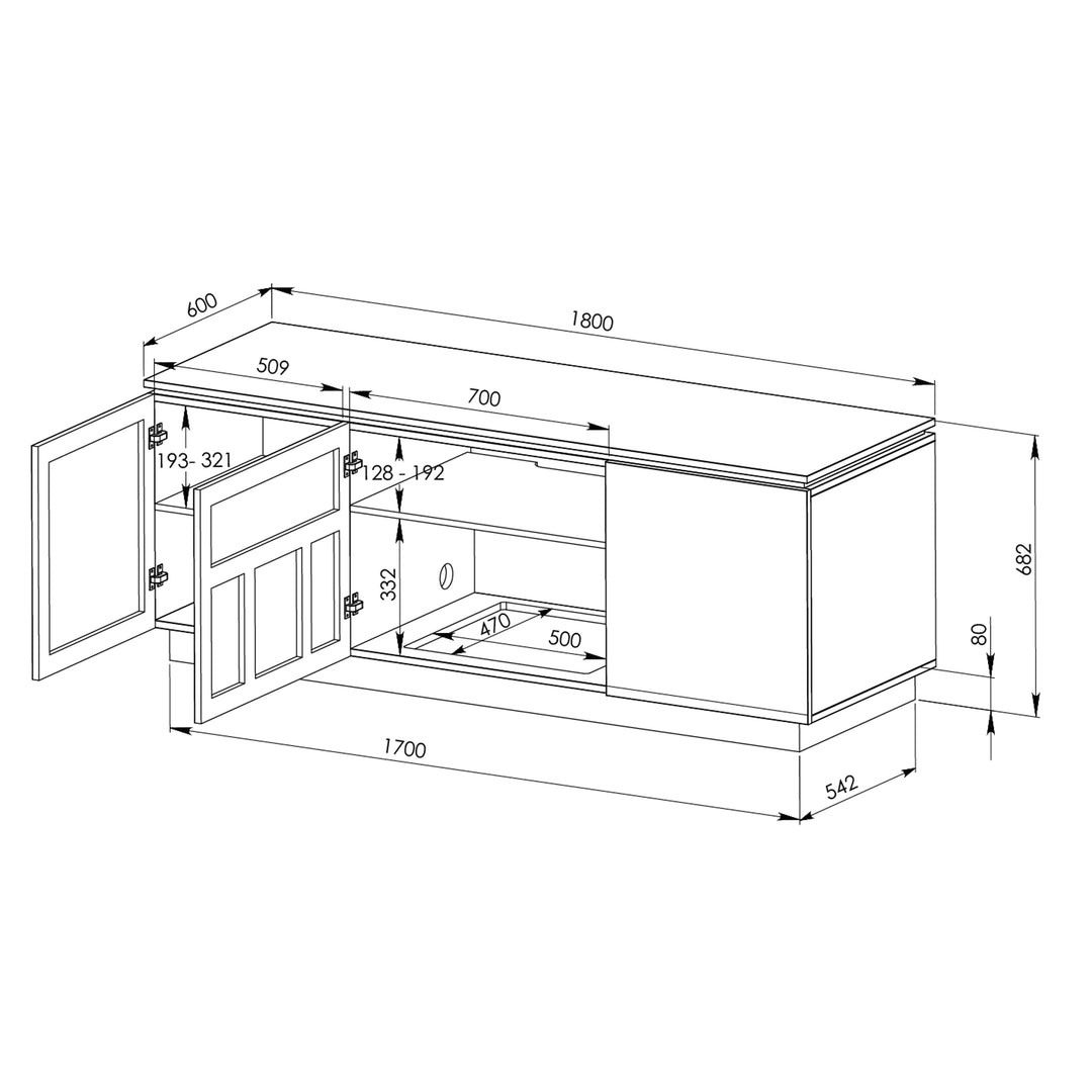 Tauris Hollywood 1800DO Entertainment Unit - Dark Oak