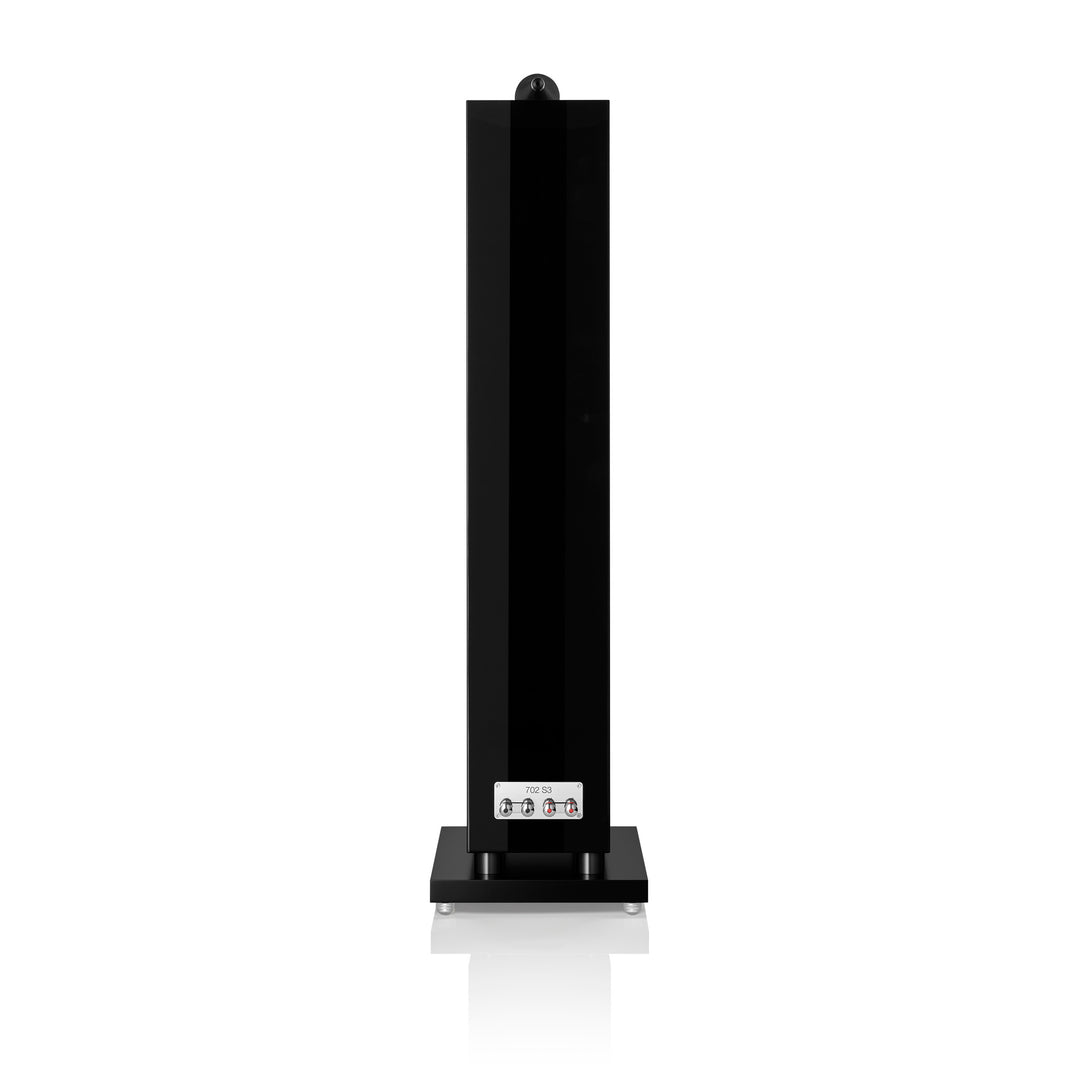 A Bowers & Wilkins 702 S3 3-Way Floor Standing Speaker in black from Todds Hi Fi