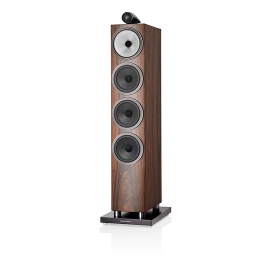 A Bowers & Wilkins 702 S3 3-Way Floor Standing Speaker in mocha from Todds Hi Fi