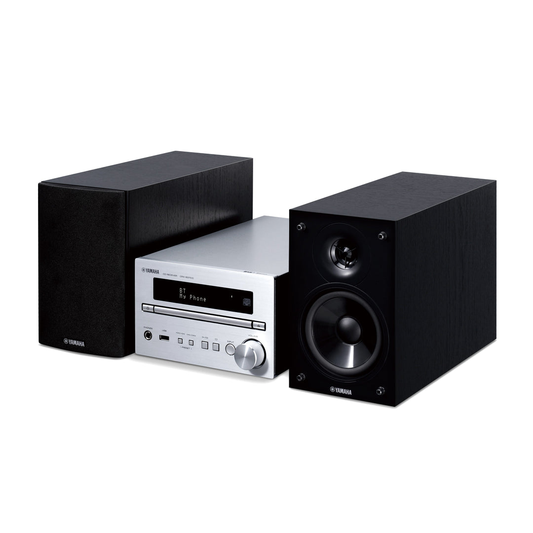 The Yamaha MCRB270D Micro HIFI in silver from Todds Hi Fi